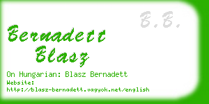 bernadett blasz business card